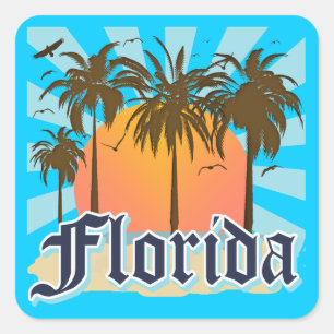 Florida The Sunshine State USA Square Sticker