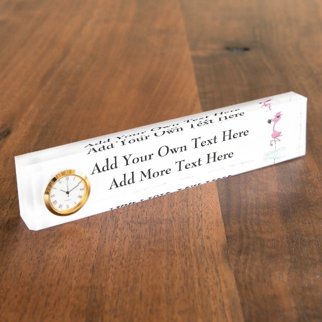 Florida Theme Pink Flamingo Nameplate (Side)