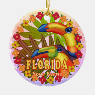 Florida Toucans Ceramic Tree Decoration