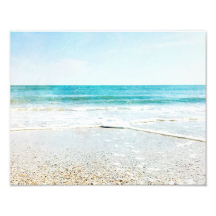 Florida Tropical Beach Sand Ocean Waves Sea Shells Photo Print