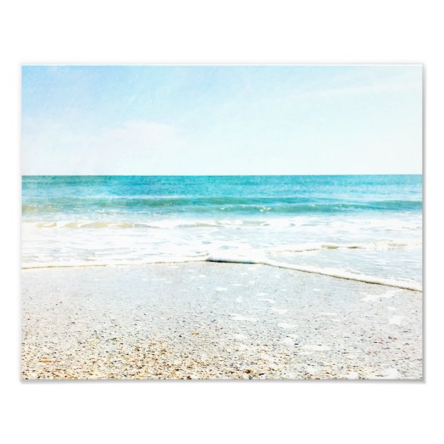 Florida Tropical Beach Sand Ocean Waves Sea Shells Photo Print (Front)