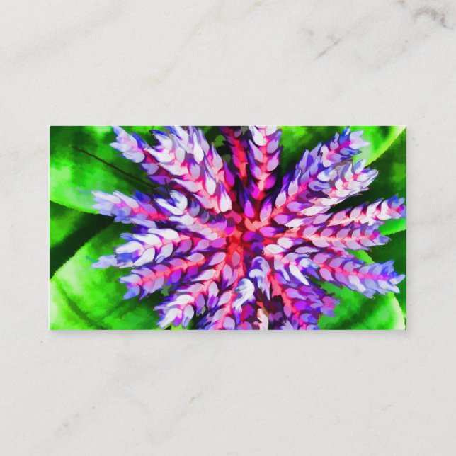 Florida Tropical Garden Blue Bromeliad Aechmea Business Card (Back)