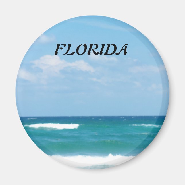 Florida Turquoise Waves Under Bright Sky Magnet (Front)