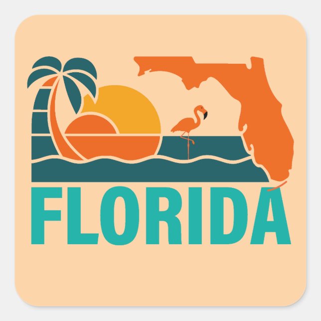 Florida, United States of America Square Sticker (Front)