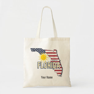Florida United States Retro Map Vintage USA Tote Bag