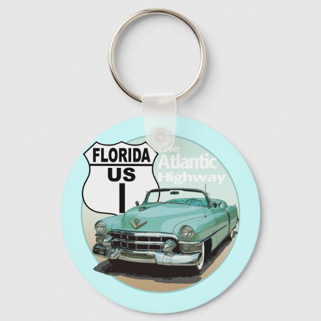 Florida US Route 1 - The Atlantic Highway Key Ring (Front)