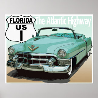 Florida US Route 1 - The Atlantic Highway Poster