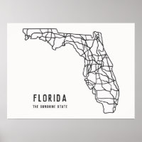 Florida US State road map - Sunshine State map