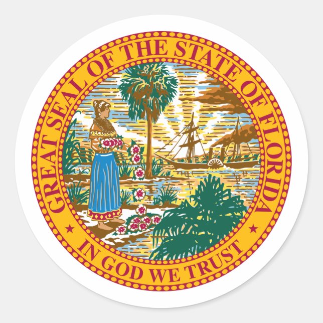 Florida, USA Classic Round Sticker (Front)