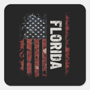 Florida USA Flag Square Sticker