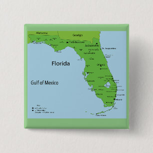 FLORIDA USA MAP 15 CM SQUARE BADGE