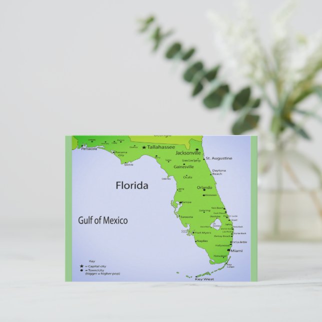 Florida USA Map Holiday Postcard (Standing Front)