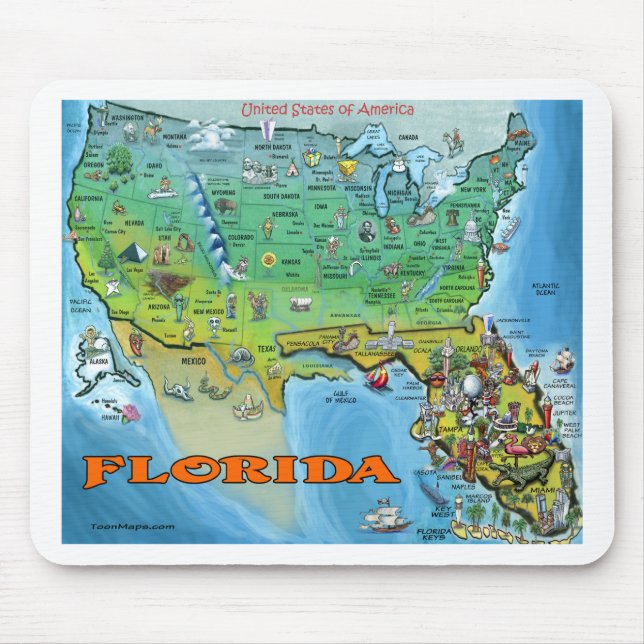 Florida USA Map Mouse Mat (Front)