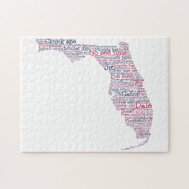 Florida USA Slang Word Art Map  Jigsaw Puzzle (Horizontal)