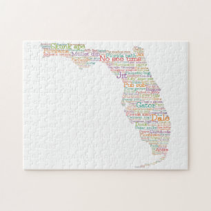Florida USA Slang Word Art Map  Jigsaw Puzzle