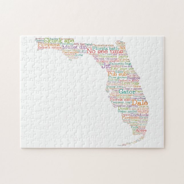 Florida USA Slang Word Art Map  Jigsaw Puzzle (Horizontal)