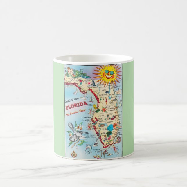 FLORIDA USA , Welcome Map, Coffee Mug (Center)