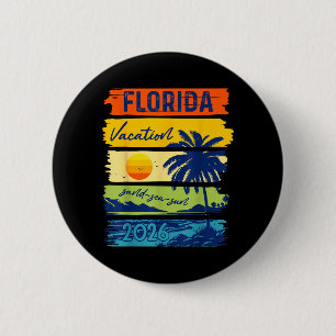 Florida Vacation 2026 Sea Sand Beach Summer Trip 6 Cm Round Badge