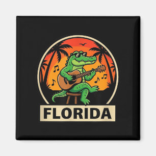 Florida Vacation Alligator Design with Retro Magnet