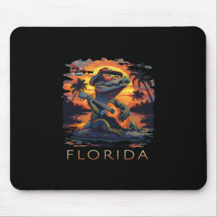 Florida Vacation Cute Alligator Mouse Mat
