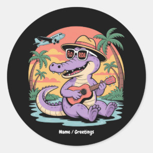 Florida Vacation Cute Cool Summer Alligator Funny Classic Round Sticker