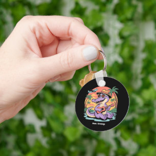 Florida Vacation Cute Cool Summer Alligator Funny Key Ring