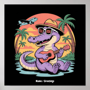 Florida Vacation Cute Cool Summer Alligator Funny Poster