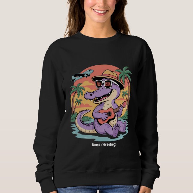 Florida Vacation Cute Cool Summer Alligator Funny Sweatshirt (Front)