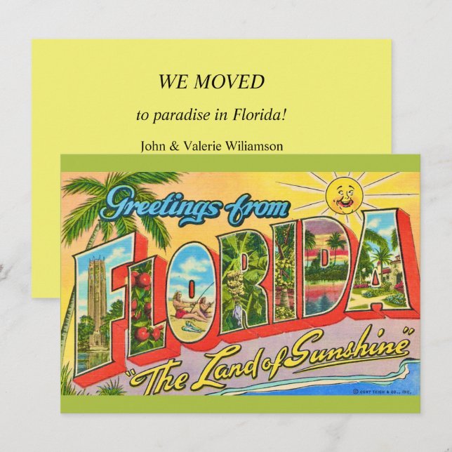 Florida Vintage Greeting Moving Announcement (Front/Back)