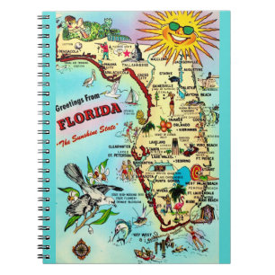 Florida Vintage Map  Notebook