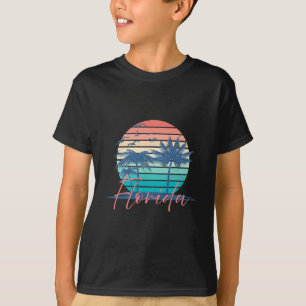 Florida Vintage Summer Vibes Beach Sunset Retro Pa T-Shirt