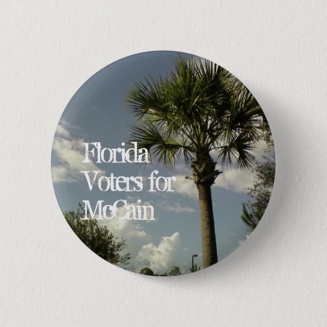 Florida Voters for McCain 6 Cm Round Badge (Front)