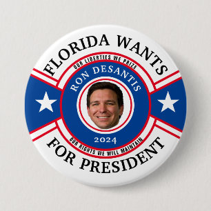 Florida wants DeSantis for President 7.5 Cm Round Badge