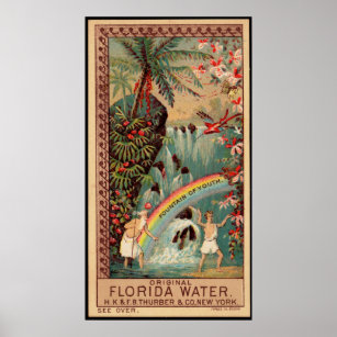 Florida Water Fountain of Youth Vintage Poster