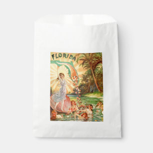 Florida water nymphs fun vintage illustration favour bags