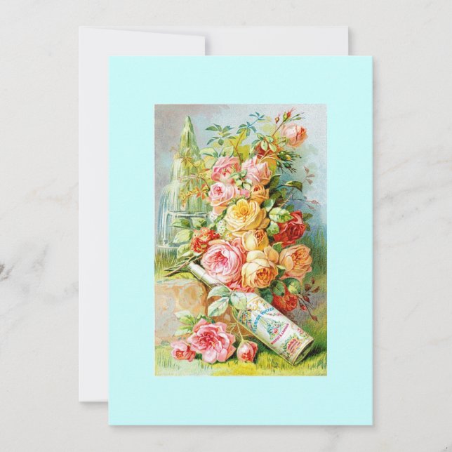 Florida Water Perfume Label with Cabbage Roses (Front)