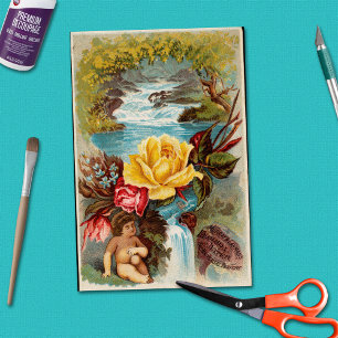 Florida Water Victorian Ad Trade Card craft Tissue Paper