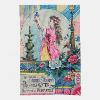 Florida water vintage perfume ad victorian deco tea towel