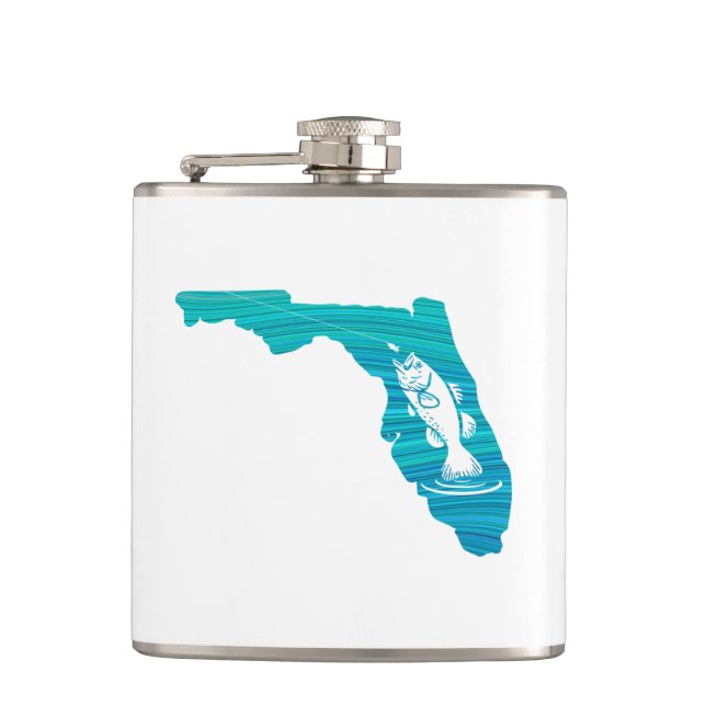 Florida Wave Fishing Hip Flask (Front)