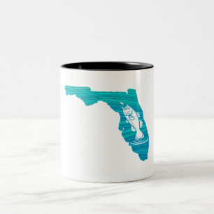 Florida Wave Fishing Two-Tone Coffee Mug