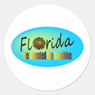Florida - We Invented The Sunshine, With Big Sun Classic Round Sticker