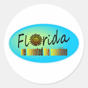 Florida - We Invented The Sunshine, With Big Sun Classic Round Sticker