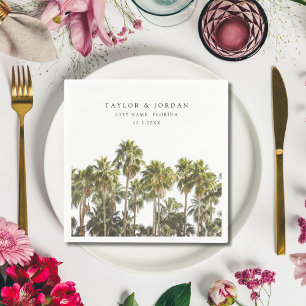Florida Wedding Palm Tree Custom Photo  Napkin