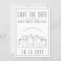 Florida Wedding | Stylised Skyline Save the Date