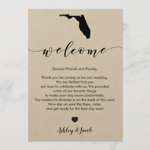 Florida Wedding Welcome Letter & Itinerary Card