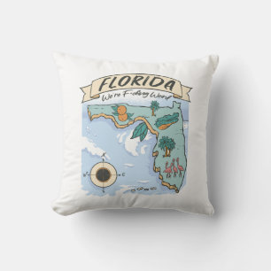 FLORIDA WE'RE F*CKING WEIRD UNITED STATES MAP CUSHION