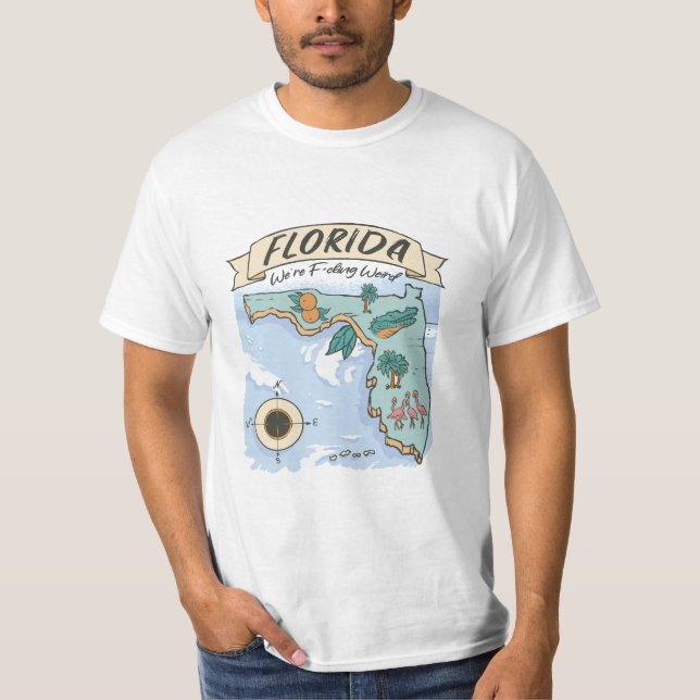FLORIDA WE'RE F*CKING WEIRD UNITED STATES MAP  T-Shirt (Front)