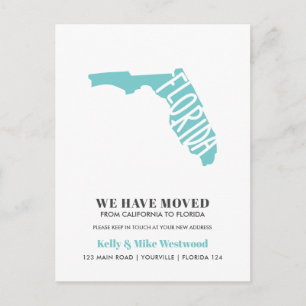 FLORIDA We've moved New address New Home Postcard