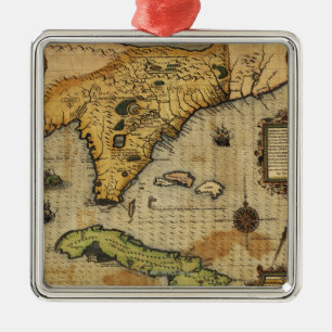 FloridaPanoramic MapFlorida Metal Tree Decoration