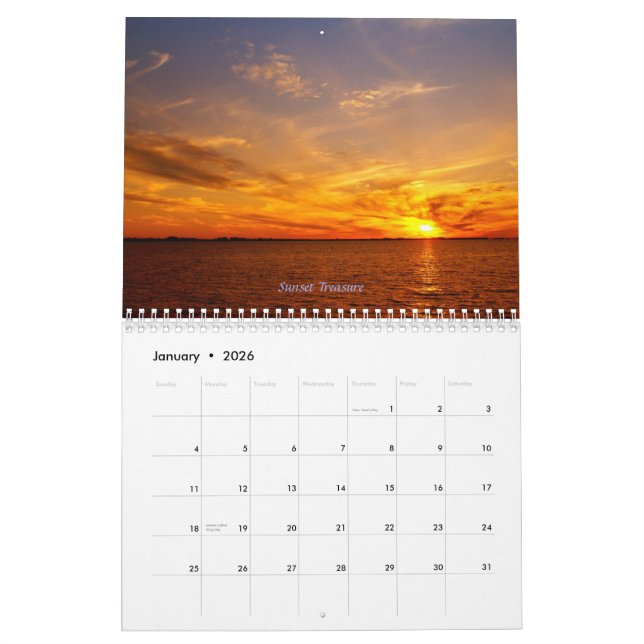 Florida's Intense Sunsets Calendar (Jan 2026)